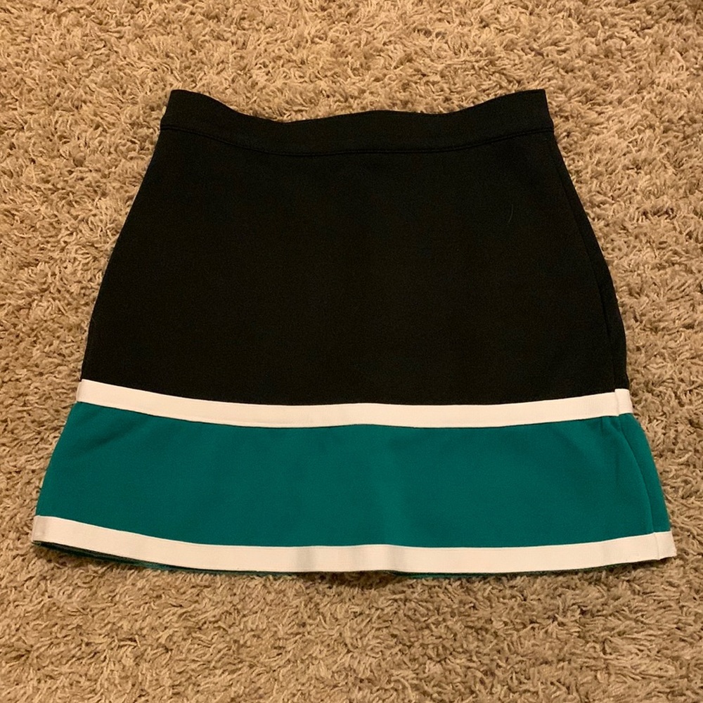 Kids black white green cheer skirt